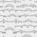 Seamless vector pattern with different bridges